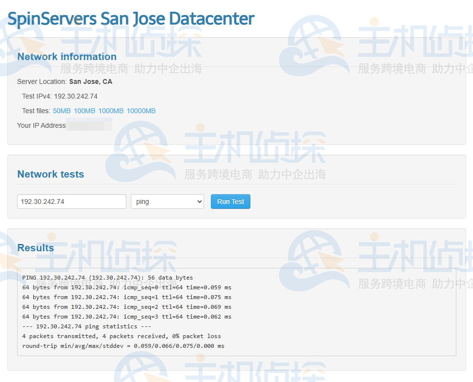SpinServers美国硅谷机房评测