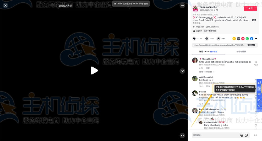 右侧功能栏的【播放按钮】