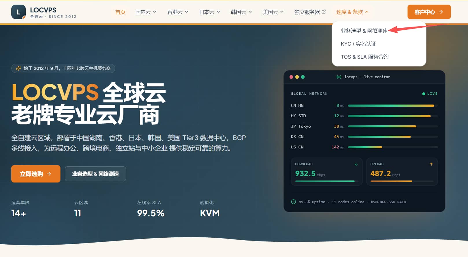 LOCVPS新增业务选型测试IP