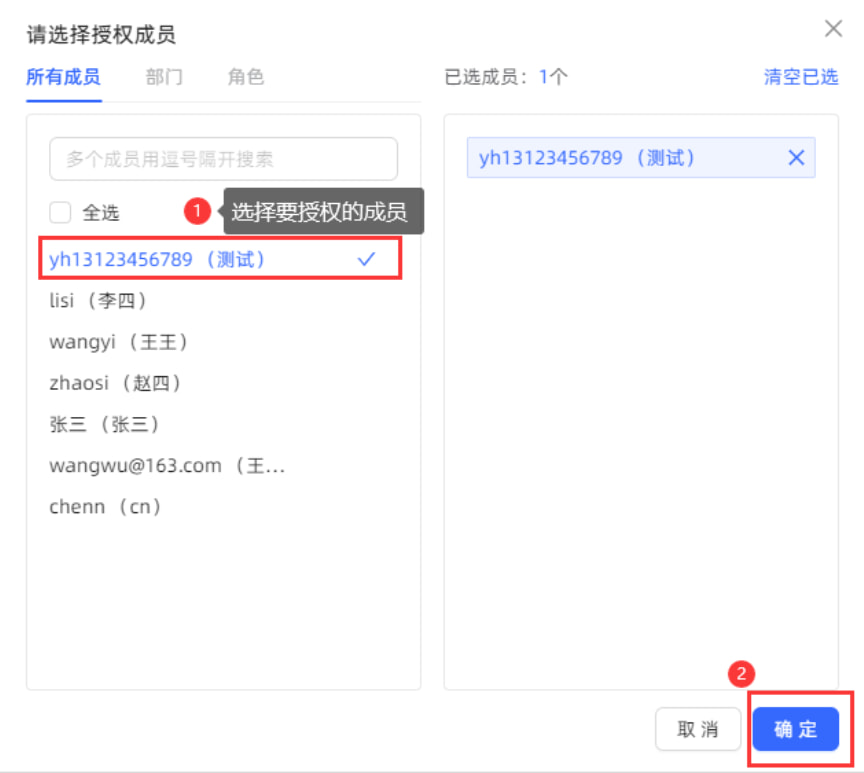 授权成员操作