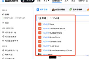 同一品牌旗下多个店铺的数据