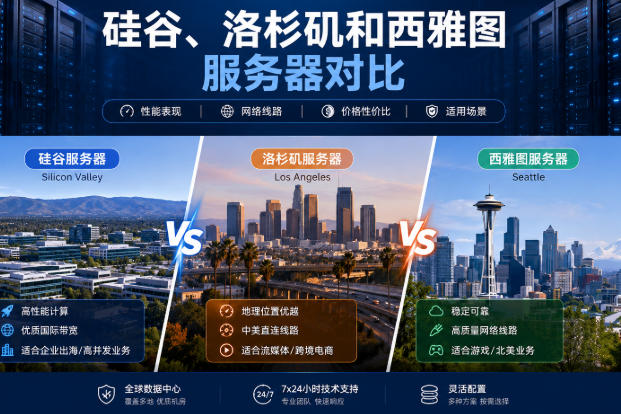 RakSmart硅谷、洛杉矶和西雅图服务器对比