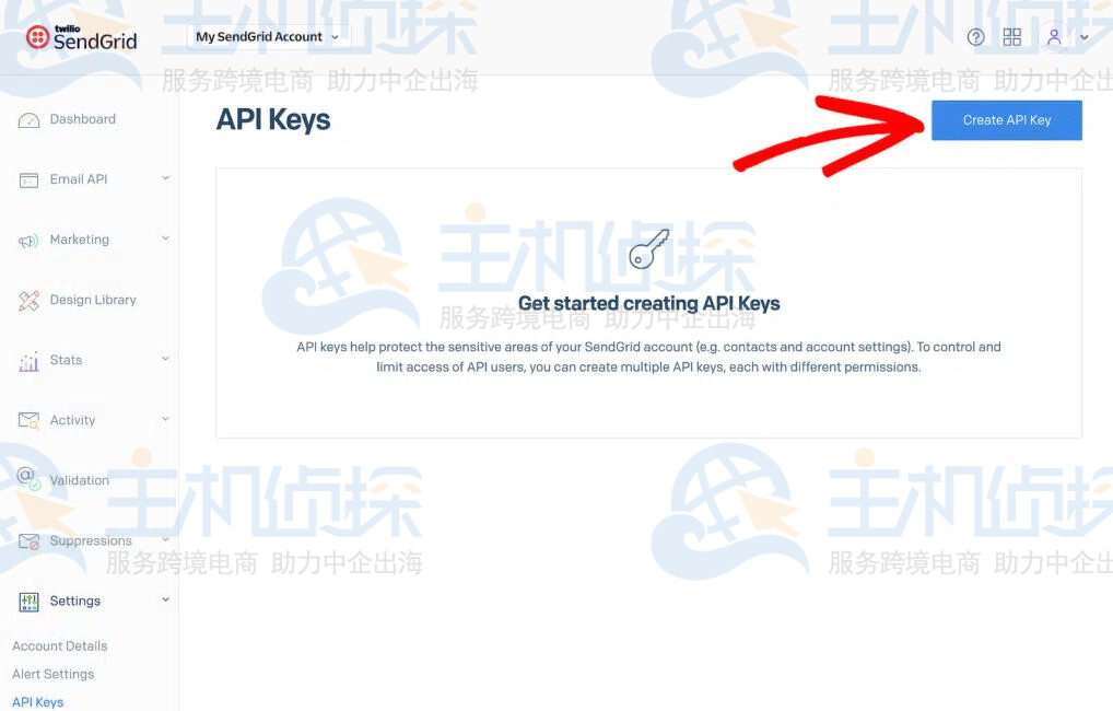 创建SendGrid API Key