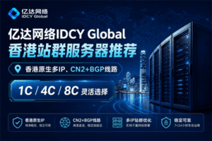 亿达网络IDCY Global香港站群服务器推荐