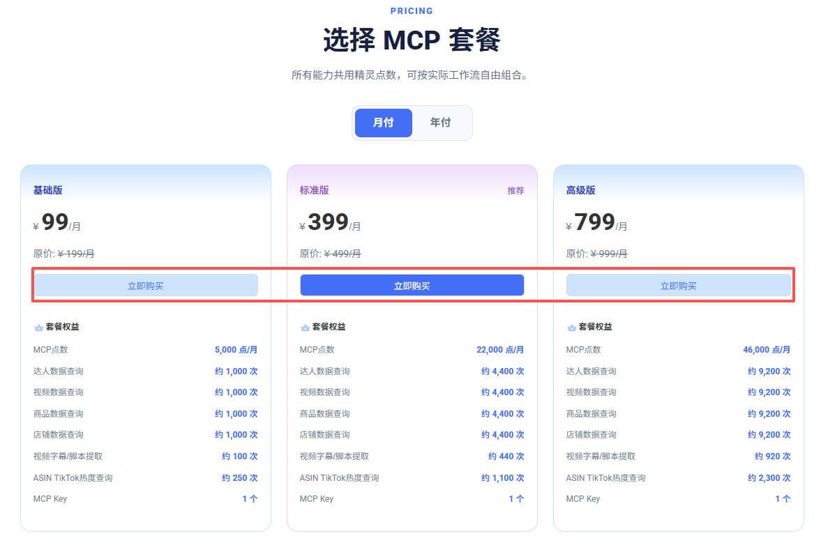 达人精灵MCP套餐