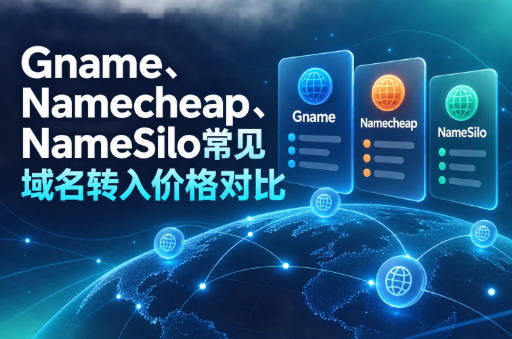 Gname、Namecheap、NameSilo常见域名转入价格对比