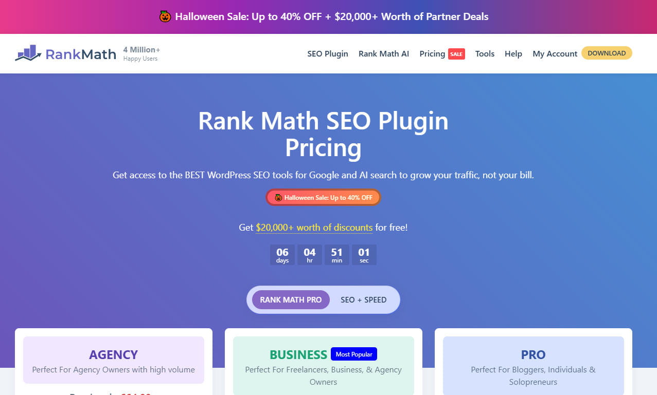 Rank Math SEO插件万圣节促销